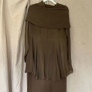 Vintage 70s Beth Schaeffer Dress with Multi Tier Design and Semi Sheer Layers